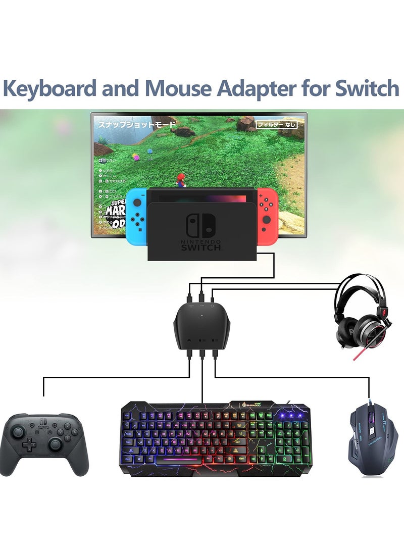 Keyboard and Mouse Adapter, Mouse and Keyboard Converter Adapter for N- Switch/Xbox Serious X/S/Xbox 360/Xbox One/PS4/PS3, USB Gaming Mouse Keyboard Converter
