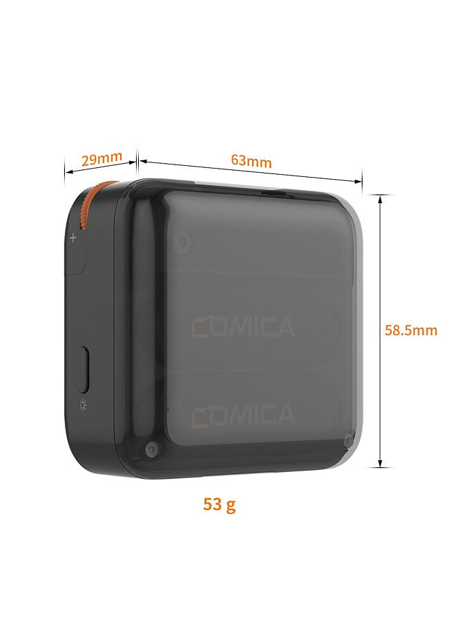 Vimo S-MI Wireless Microphone System with 1 Receiver & 2 Microphones 200M Transmission Range Built-in Battery with Charging Case Replacement for Replacement