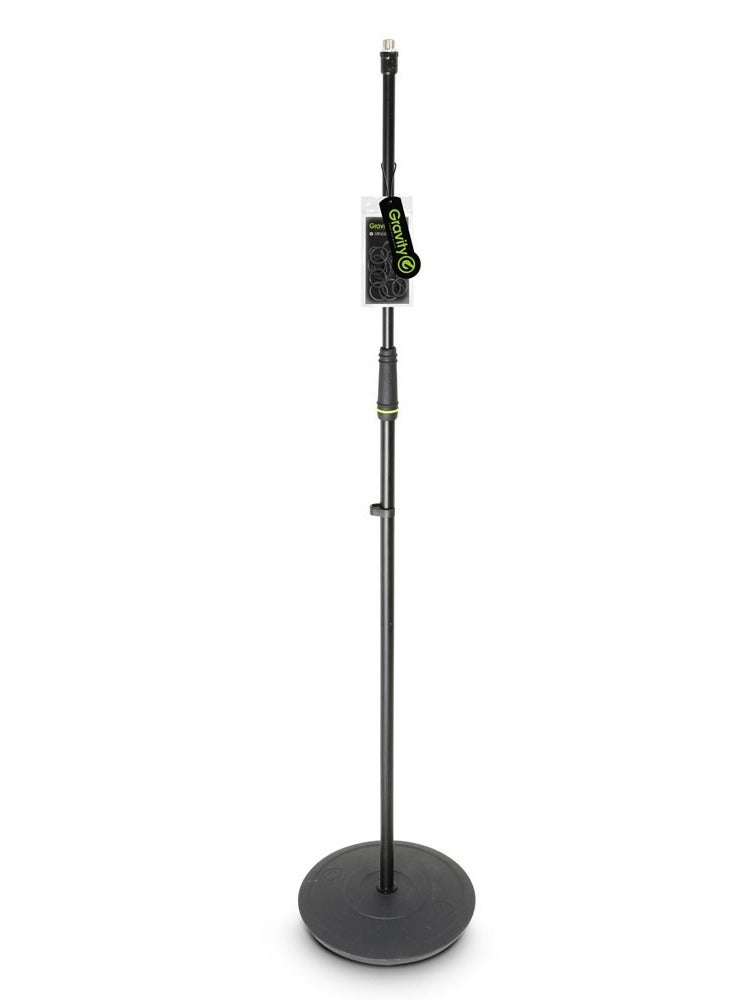 GRAVITY Microphone Stand with Round Base, Black GMS23
