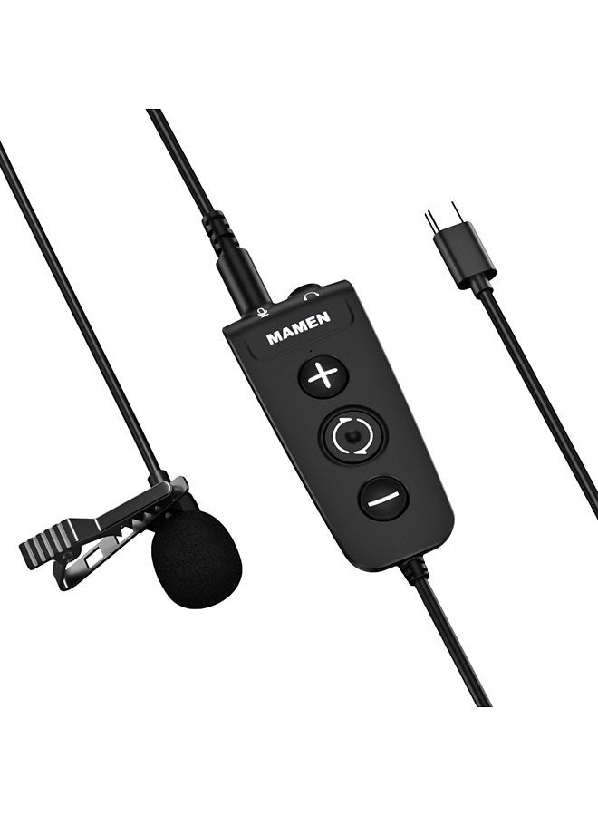 MIC-LS01 Voice Changer Microphone Clip-on Mic Built-in 6 Sound Effects Real-time Headphone Monitoring Adjustable Volume Plug-and-Play