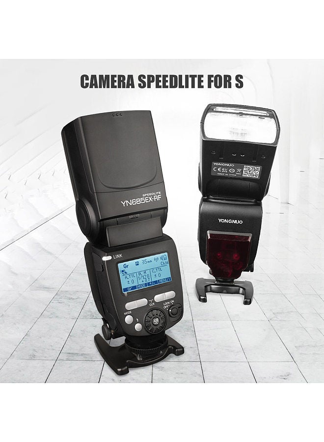 YN685EX-RF On-camera Flash Light Master Slave Speedlite GN60 TTL 1/8000s HSS 2s Recycle Time with 2.4G Wireless Trigger System Replacement for Sony A7 Series A6600 A6500 A6400 A99 A77