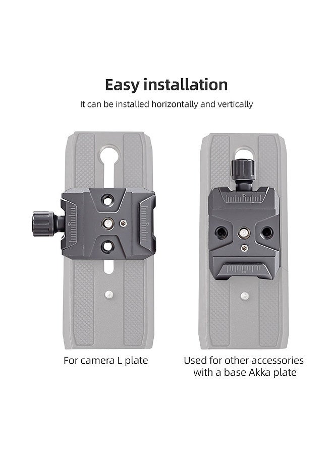QR-40S Aluminum Alloy Quick Release QR Plate Clamp with Arca QR Plate Slot 3/8-inch & 1/4-inch Screw Hole Compatible with DJI RS2/RSC2/RS3 QR Plate