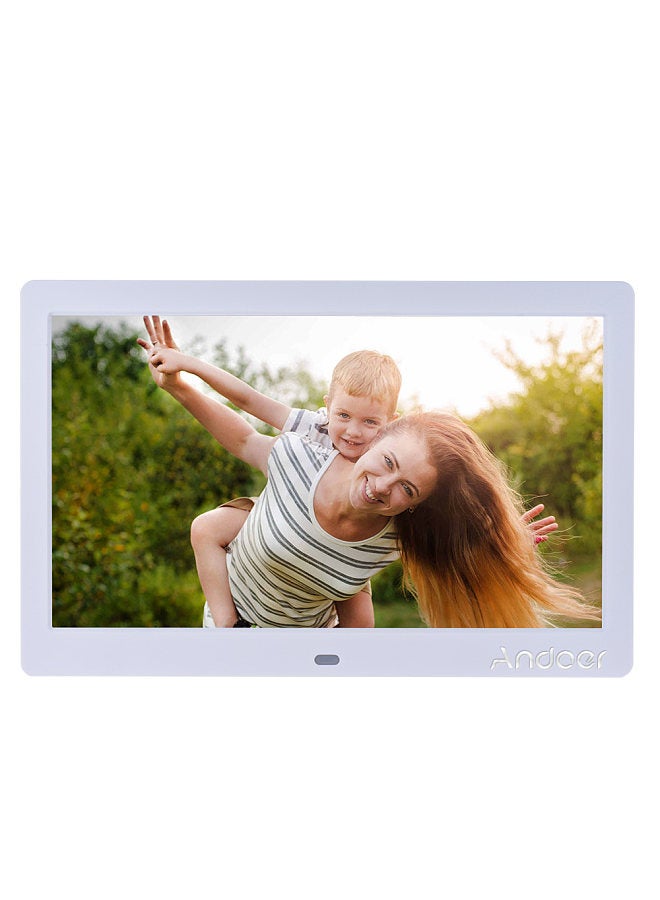 10 Inch Wide LCD Screen Digital Photo Frame 1024 * 600 High Resolution Electronic Photo Frame with MP3 MP4 Video Player Clock Calendar Function 2.4G Remote Control