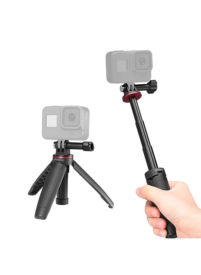 MT-09 Mini Extendable Desktop Tripod Handheld Action Camera Vlog Selfie Stick Bracket Replacement for GoPro Hero 11/109/8/7/6/5