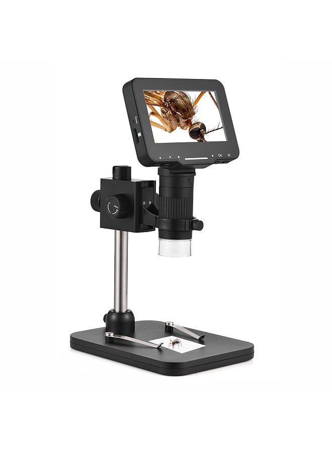 High Resolution USB Digital Microscope FHD 1080P Lightness Adjustable with 4.3-inch Large IPS Screen for Plant Insect Observation Best Gift for Children Teenagers Students