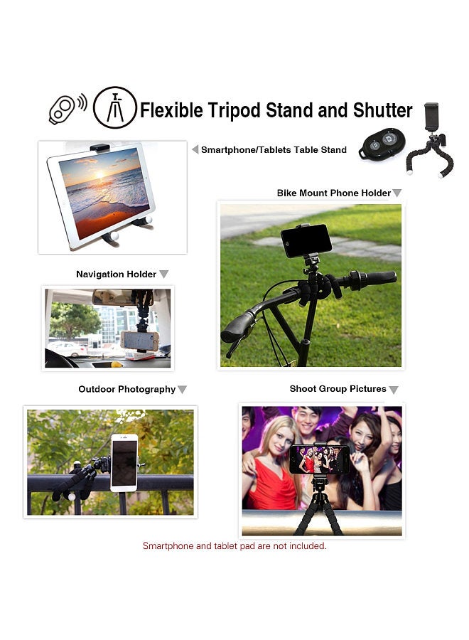 APL-T18XBZJ5 Telephoto 4 in 1 Cellphone Lens Universal Kit 18X Mobile Phone Telephoto Lens 198° Fisheye Lens 0.63X Wide Angle 15X Macro Lens with Remote Shutter Mini Tripod Phone Holder
