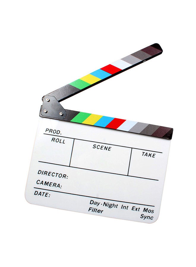 Acrylic Clapboard Dry Erase Director Film Movie Clapper Board Slate 9.6 * 11.7in