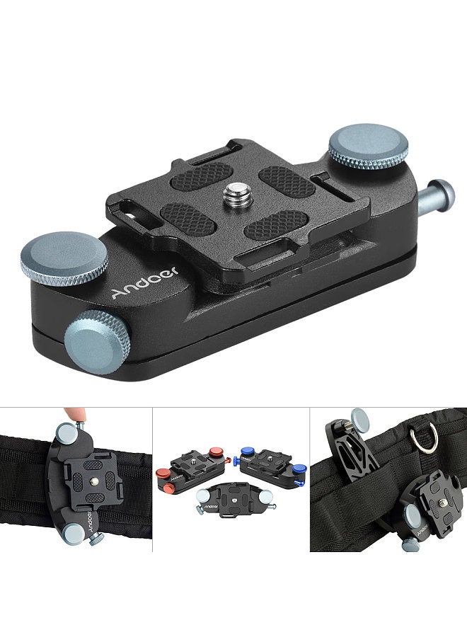Metal Quick Release Camera Waist Belt Strap Buckle Button Mount Clip for Canon Nikon Sony DSLR Cameras Max. Load Capacity 20kg