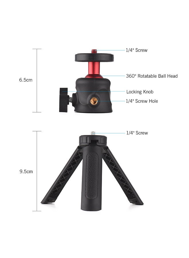 Multifunctional Smartphone Video Kit Including Universal Phone Tripod Mount with Dual Phone Holders 4 Cold Shoe Mounts + Desktop Tripod for Vlog Live Streaming Oline Video Teaching Meeting