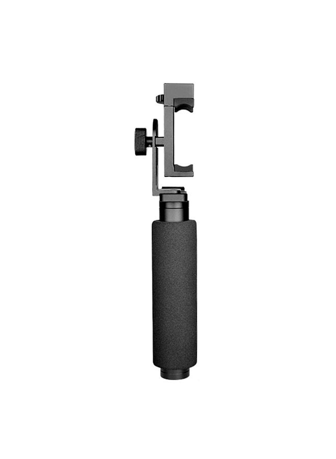 Smartphone Vlogging Hand Grip Mobile Phone Video Recording Holder Handle Stabilizer Cellphone Clamp 40mm-85mm Width with Microphone and Mini LED Light