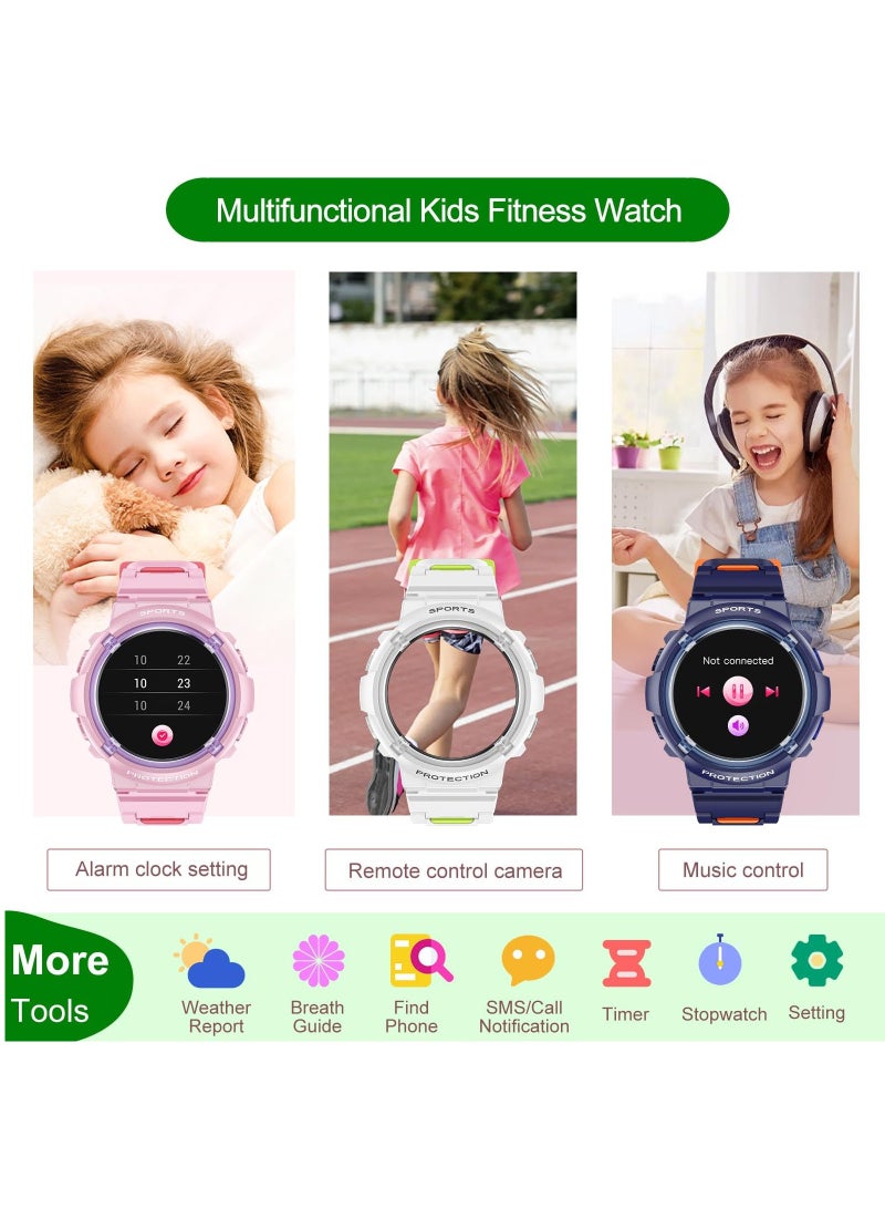 Kids Fitness Tracker Watch for Boys Girls, IP68 Waterproof Kids Smart Watch with Heart Rate Sleep Monitor, 25 Sports Mode, Pedometer, Calorie Step Counter, Alarm Clock