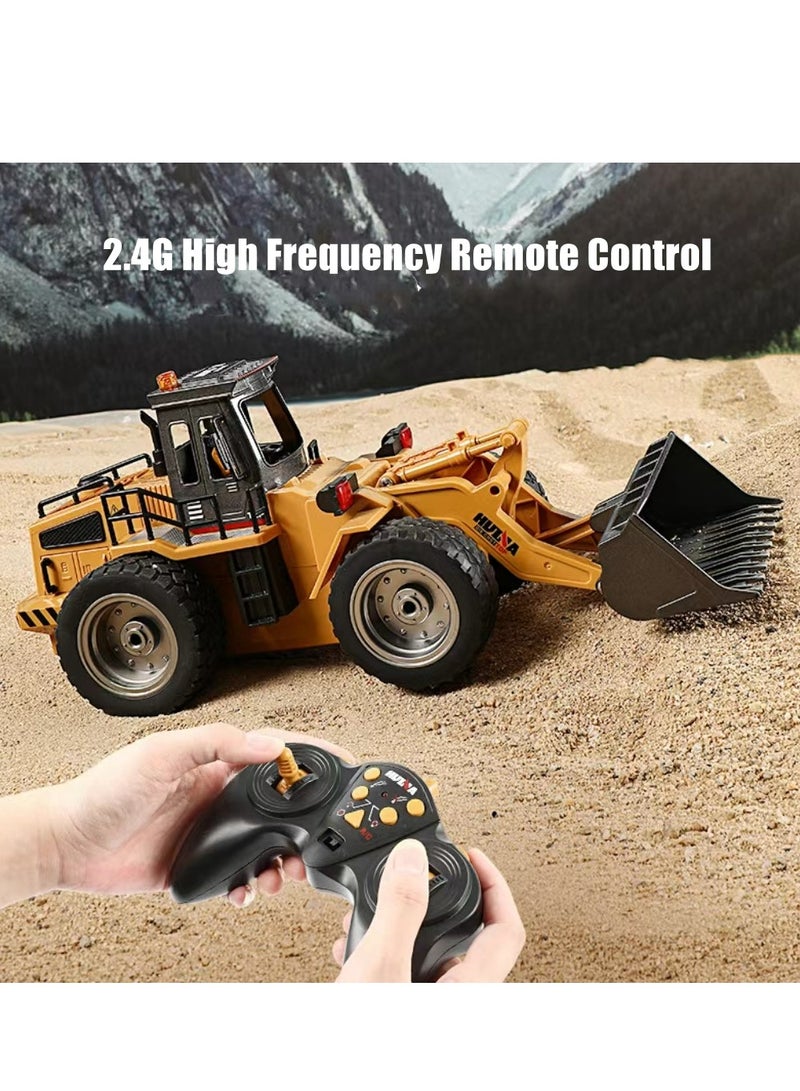 COOLBABY 9-Channel Loading Bulldozer 2.4G Wireless Remote Control Engineering Forklift Children's Toy Excavator Simulation Hydraulic Lift With Light And Sound