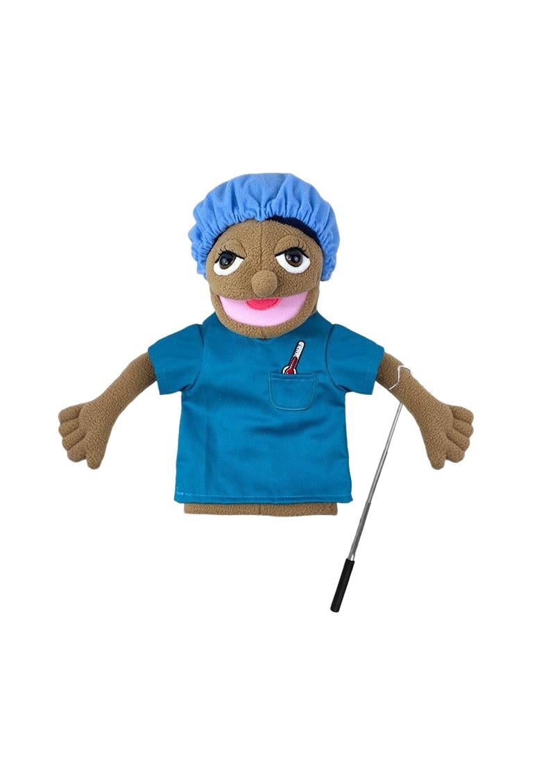 1 Pcs Nurse Occupation Professional Figurine Role Playing Parent-Child Interaction Toy Family Companionship Plush Doll Figurine Toy Hand Puppet With Control Lever