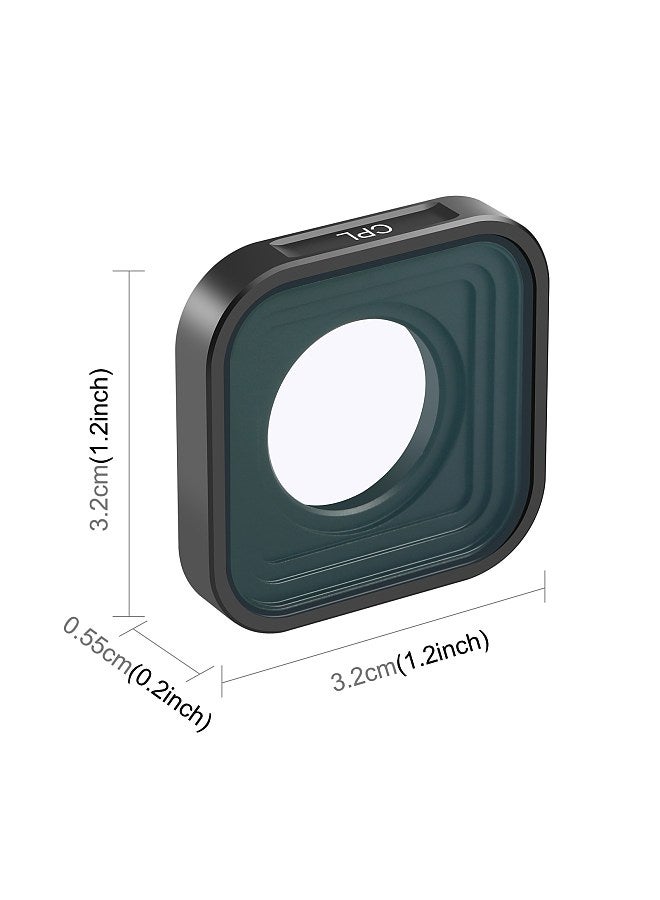 PU924 5.5mm Ultra Slim CPL Filter 1.2 x 1.2in Square Polarizer Filter Optical Glass Waterproof Scratch-resistant with 18 Layer Coating Compatible with GoPro 12/11/10/9/8/Mini 11