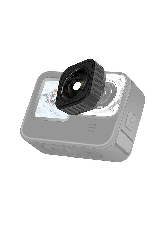 Camera Lens Anti-Shaking 155°Wide Angle Support 5-meter Waterproof Lens Mod Compatible with GoPro Max/ Hero 12 11 10 9 Black
