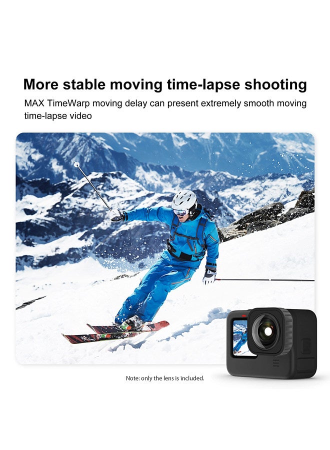 Camera Lens Anti-Shaking 155°Wide Angle Support 5-meter Waterproof Lens Mod Compatible with GoPro Max/ Hero 12 11 10 9 Black