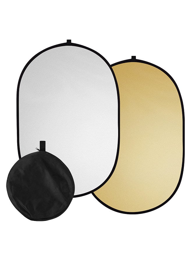 60 * 90cm/ 24 * 35inch Photography Light Reflector 2-in-1(Silver,  Gold) Collapsible Portable for Studio Outdoor Photography with Carry Bag