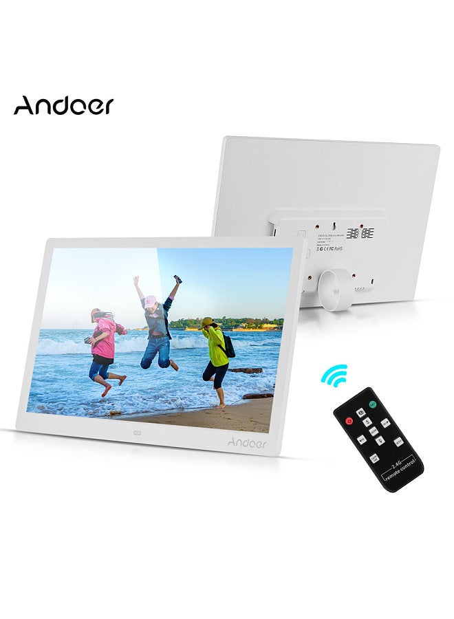 15.4 Inch 1280 * 800 Resolution LED Digital Picture Photo Frame Photo Album 1080P HD Video Playing with 2.4G Wireless Remote Control Music Movie Clock Calendar E-Book Functions Gift