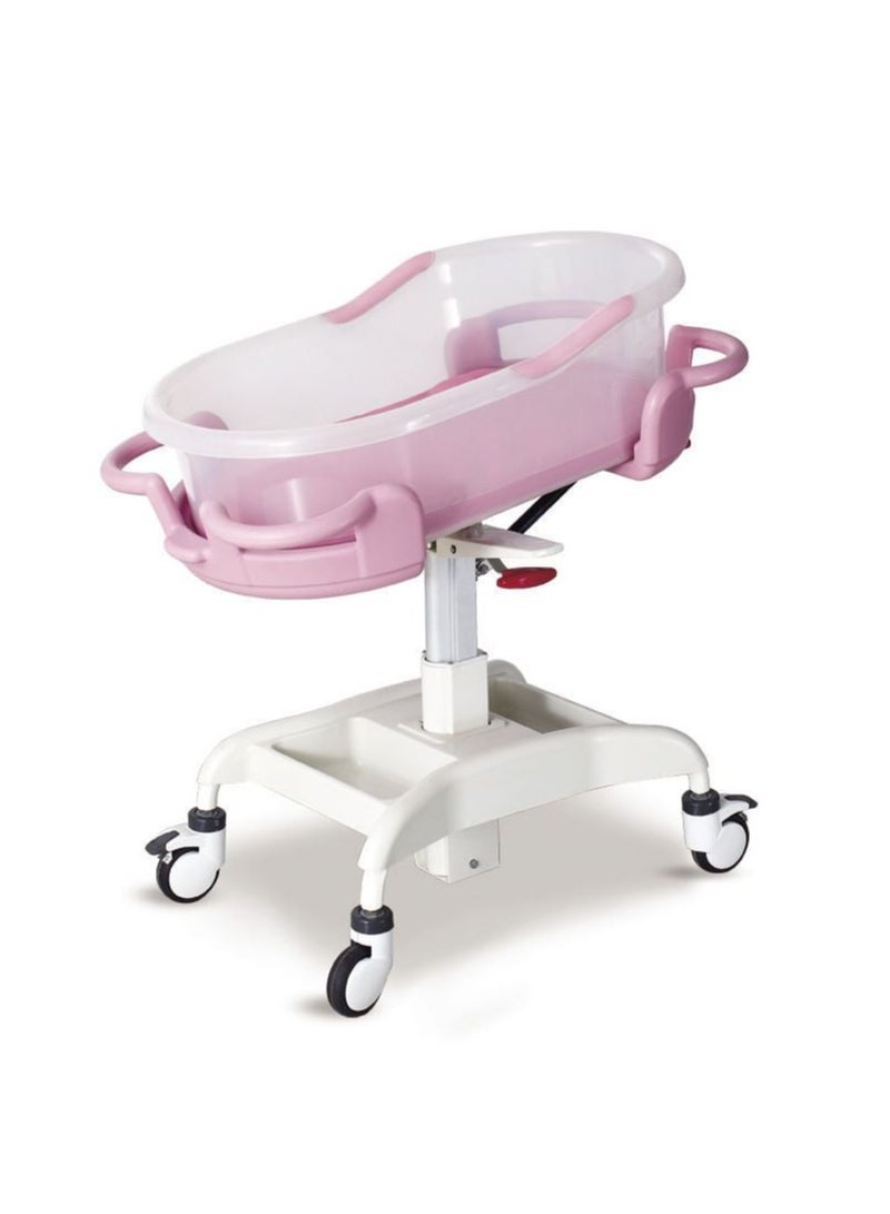 Tilting hospital baby bassinet height-adjustable transparent