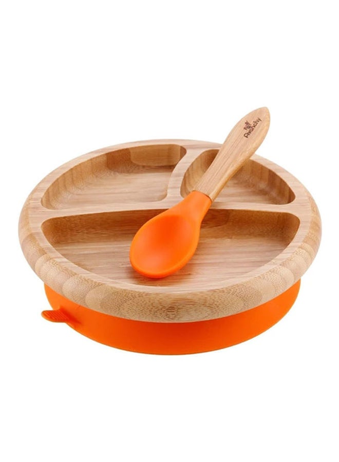 Bamboo Suction Classic Plate And Spoon
