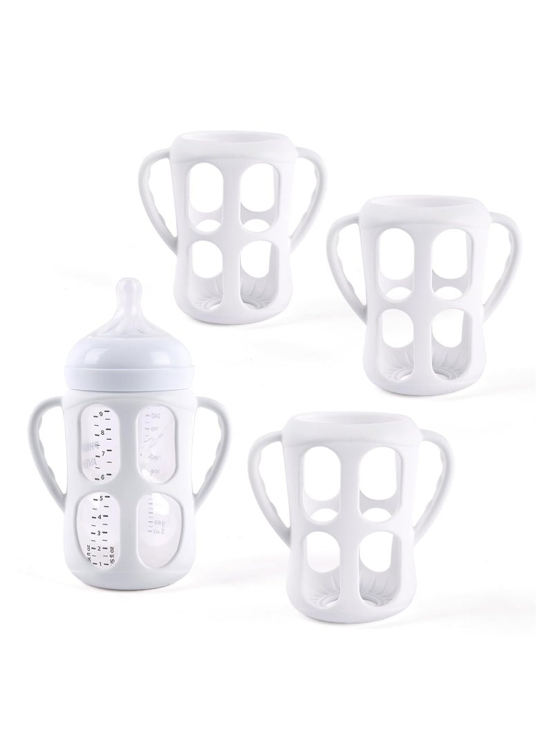 3 Pack Baby Bottle Handles, Fit For Philips Avent Natural Baby Bottles 9Oz Series, Baby Bottle Holder With Easy Grip Handles, For Teething Babies, For Dishwashers And Disinfectors, Food Grade Silicone