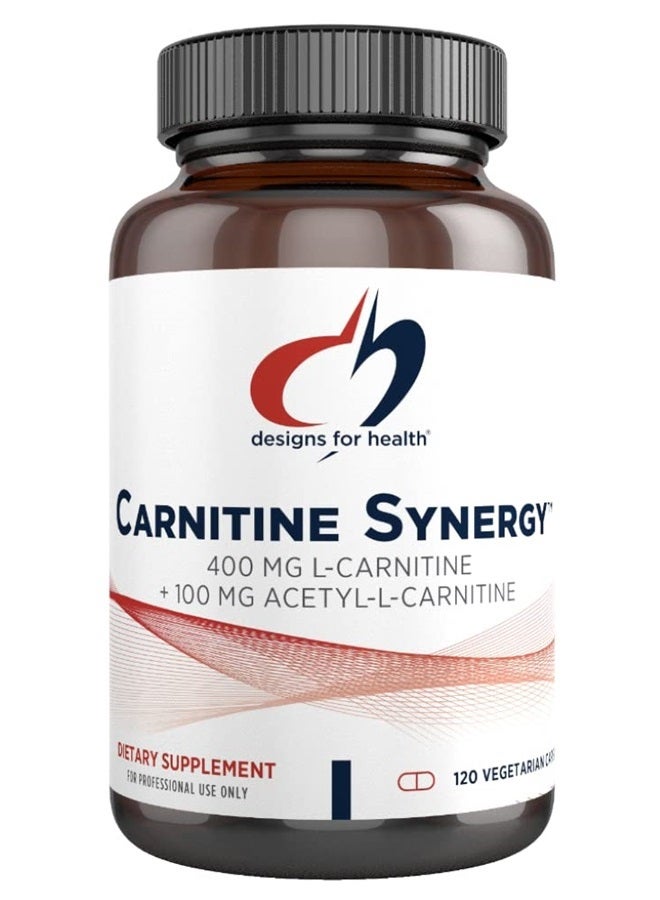 Carnitine Synergy - 400mg L-Carnitine (from Carnitine Tartrate) + 100mg Acetyl L-Carnitine Pills - Non-GMO + Vegetarian Supplement (120 Capsules)