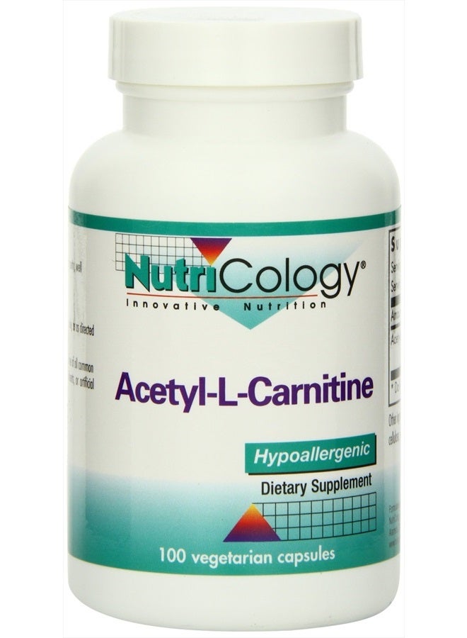 Acetyl-L-Carnitine 500mg Supplement - Metabolism and Energy Support, ALC, Free Form Amino Acid, Vegetarian Capsules - 100 Count