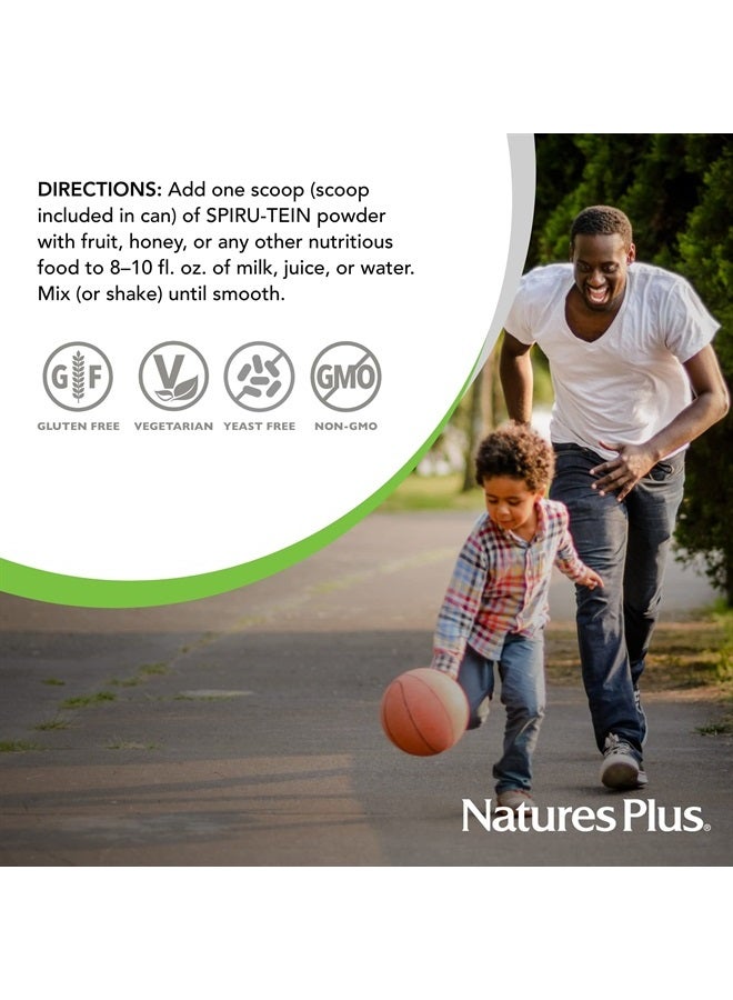 SPIRU-TEIN Simply Natural, Original Vanilla - 0.81 lb - Unsweetened Plant-Based Protein Shake - Non-GMO, Vegetarian, Gluten Free - 16 Total Servings
