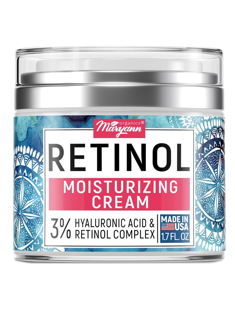 Retinol Moisturizing Cream 3% Hyaluronic Acid And Retinol Complex 1.7oz 50ml