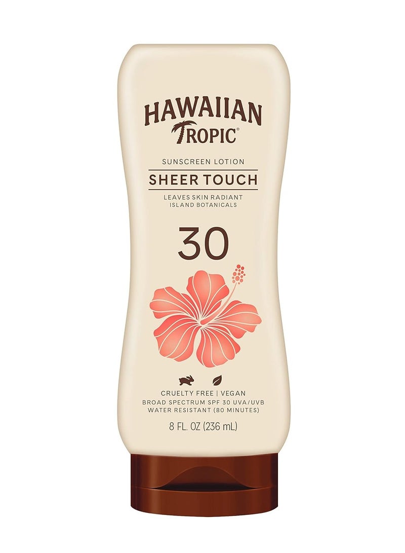 Hawaiian Tropic Sheer Touch Ultra Radiance Lotion Sunscreen SPF 30, 8oz | Hawaiian Tropic Sunscreen SPF 30, Sunblock, Broad Spectrum Sunscreen, Oxybenzone Free Sunscreen, Body Sunscreen, 8oz