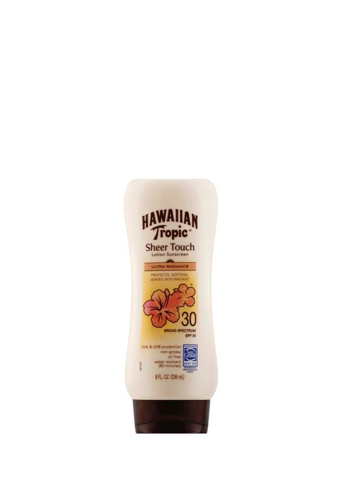 Hawaiian Tropic Sheer Touch Ultra Radiance Lotion Sunscreen SPF 30, 8oz | Hawaiian Tropic Sunscreen SPF 30, Sunblock, Broad Spectrum Sunscreen, Oxybenzone Free Sunscreen, Body Sunscreen, 8oz