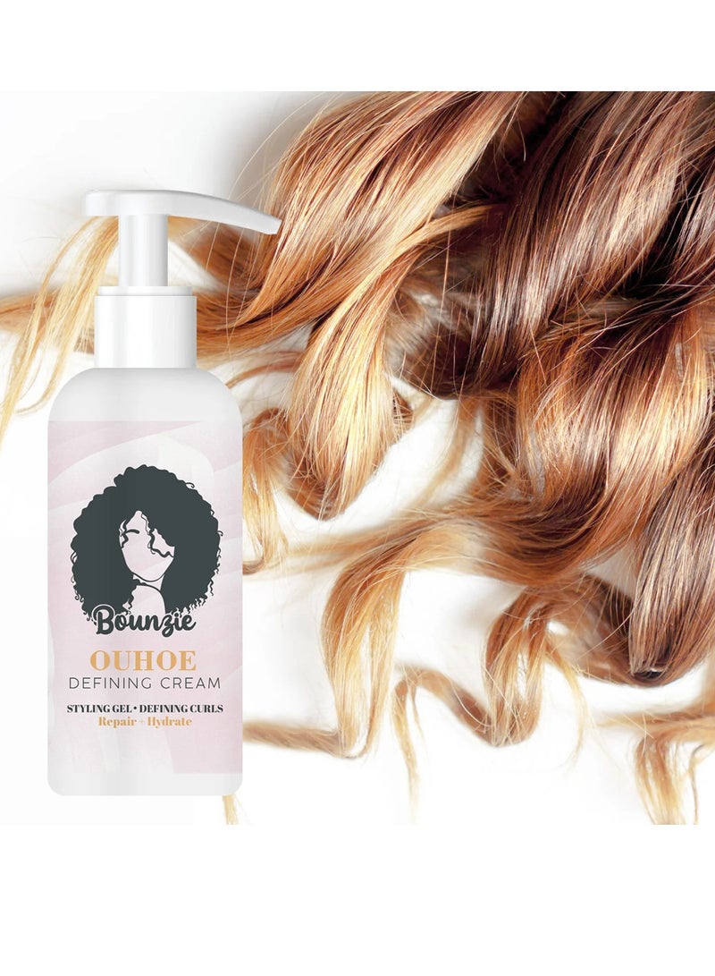 Curl Boost Defining Cream, Elastin Curly Hair Moisturizing Styling Essence, Instant Quick Drying Curly Hair Gel, Fluffy Frizzy Hair Care Gel For Curly Shinny And Strong Hair