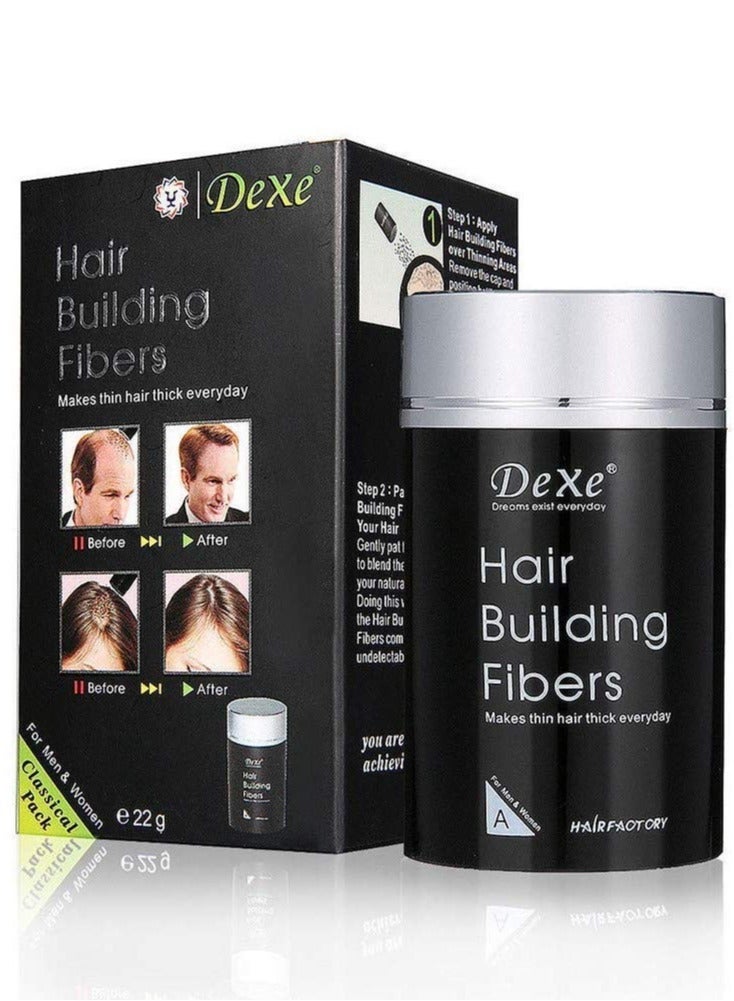 Hair Building Thickening Fibers For Man & Women, Black, 22 g