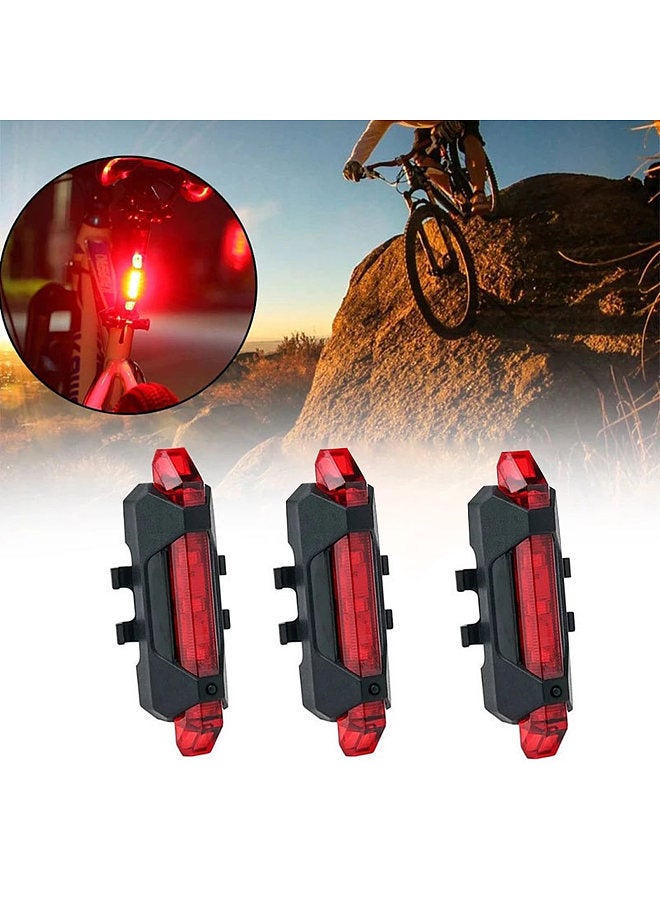 Bike Headlight Taillight Night Riding Safety Set 360 Degrees Visibility USB Rechargeable High Brightness Riding Warning Life Waterproof