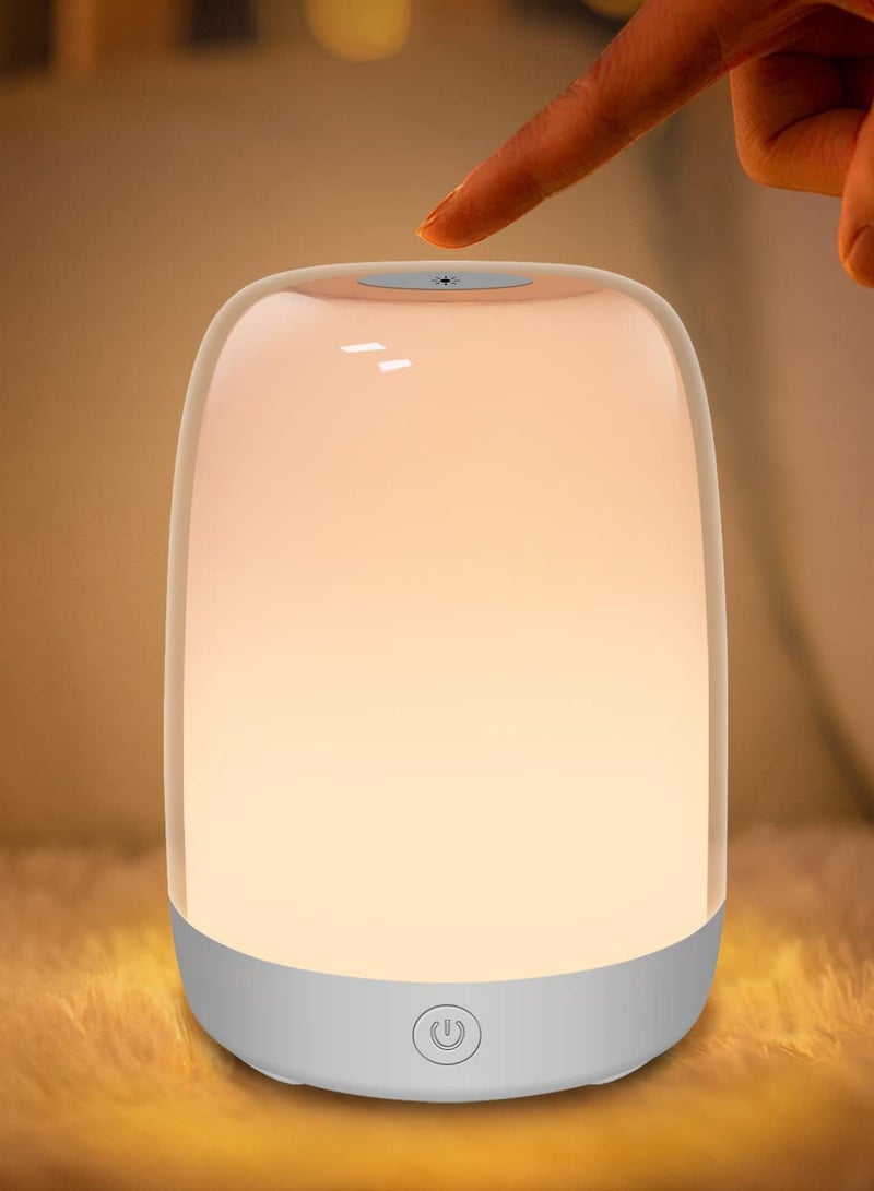 Nursery Night Light For Babies, Baby Night Light With Dimmable Warm Light, 5 Color Changing Light, Usb Rechargeable Bedside Night Light Lamp, Led Touch Control Light For Baby Bedroom