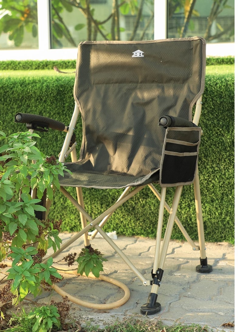 New Modern Design Camping Chair With Cup holder and Pockets Beach Chair Garden Chair With Comfortable Tilted Back-Cup Holder-Carry Bag for Indoor Outdoor Travelling -C104GREEN