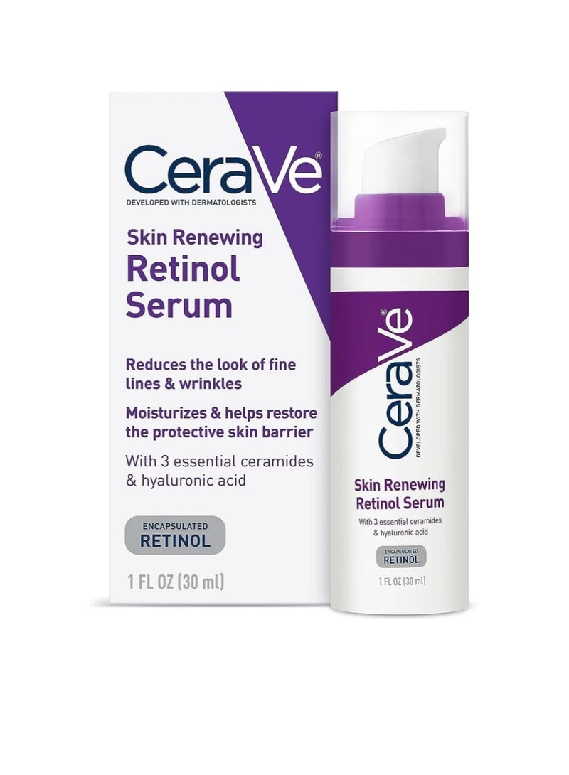 CeraVe Anti Aging Retinol Serum | Cream Serum for Smoothing Fine Lines and Skin Brightening | With Retinol, Hyaluronic Acid, Niacinamide, and Ceramides | 1 Ounce