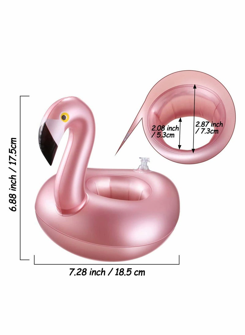 12PCS Hawaiian Party Decorations, Giant Inflatable Flamingo Pool Float Rose Gold Swim Ring Flamingo Float Water Toy For Fun，12 Pack Inflatable Flamingos Pink Pool Toys