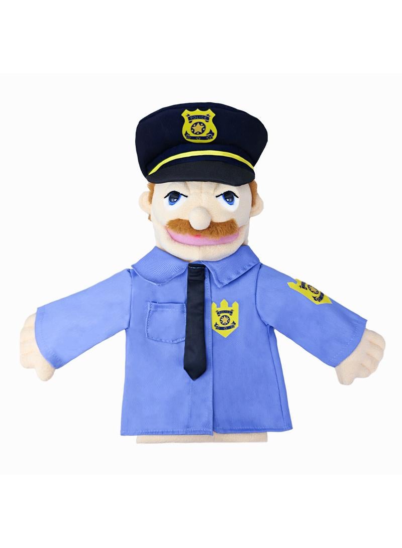 1 Pcs Police Occupation Professional Figurine Role Playing Parent-Child Interaction Toy Family Companionship Plush Doll Figurine Toy Hand Puppet