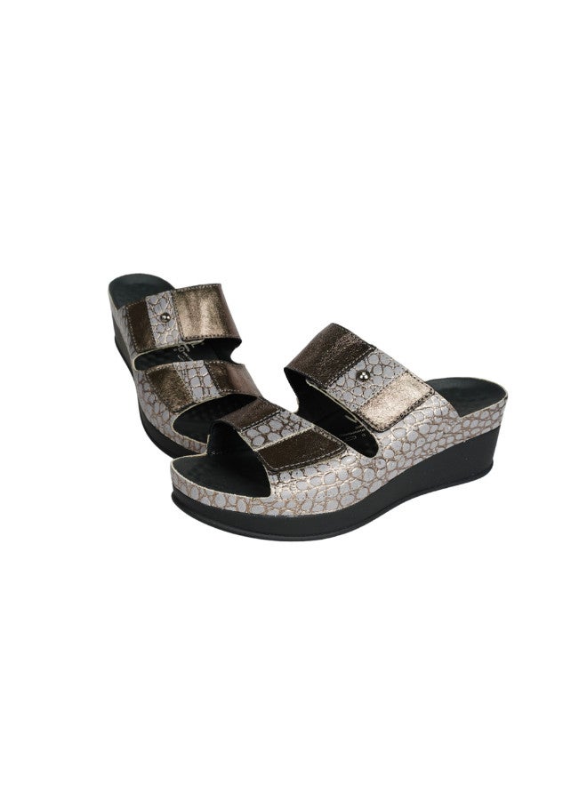 148-1070 Vital Ladies Lara - Reptil/Metallic Sandals 16003S Grey