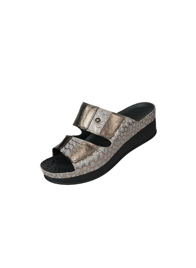 148-1070 Vital Ladies Lara - Reptil/Metallic Sandals 16003S Grey