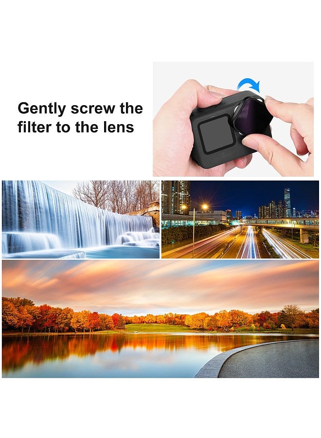 PU921 5.5mm ND16 4-stop Lens Filter 1.2×1.2in ND Filters Optical Glass Waterproof Scratch-resistant with Multi-Resistant Coating Compatible with GoPro 12/ 11/ 10/ 9/ 8/ Mini 11