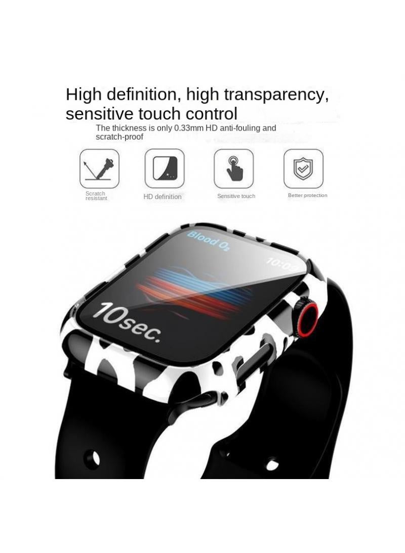 Suitable For AppleWatch 45mm universal Watch Tempered Film Integrated Protective Case