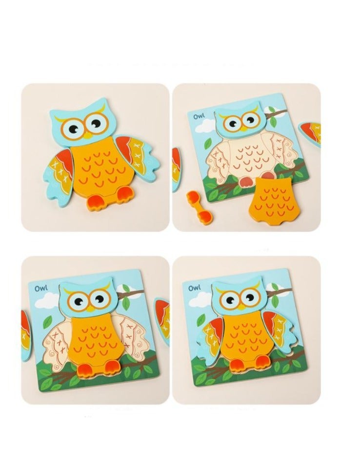 Wooden Puzzle Toys Cute Animal Jigsaw Toy For 1 2 3 Year Old Girls Boys
