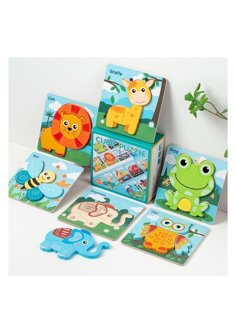 Wooden Puzzle Toys Cute Animal Jigsaw Toy For 1 2 3 Year Old Girls Boys