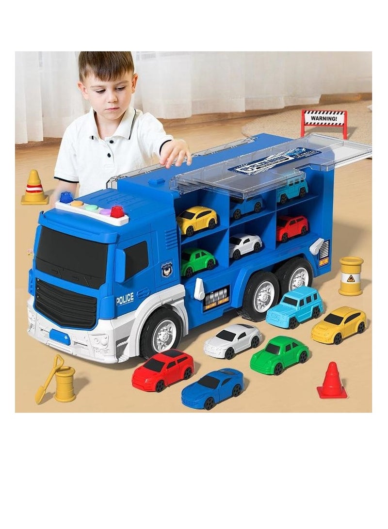 2 In 1 Blue Deformation Cars Toy With Music And Story