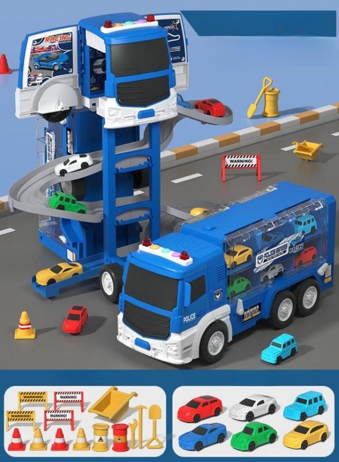 2 In 1 Blue Deformation Cars Toy With Music And Story