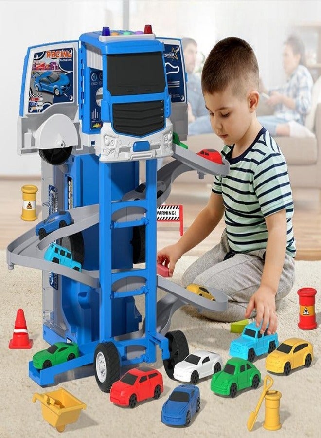 2 In 1 Blue Deformation Cars Toy With Music And Story