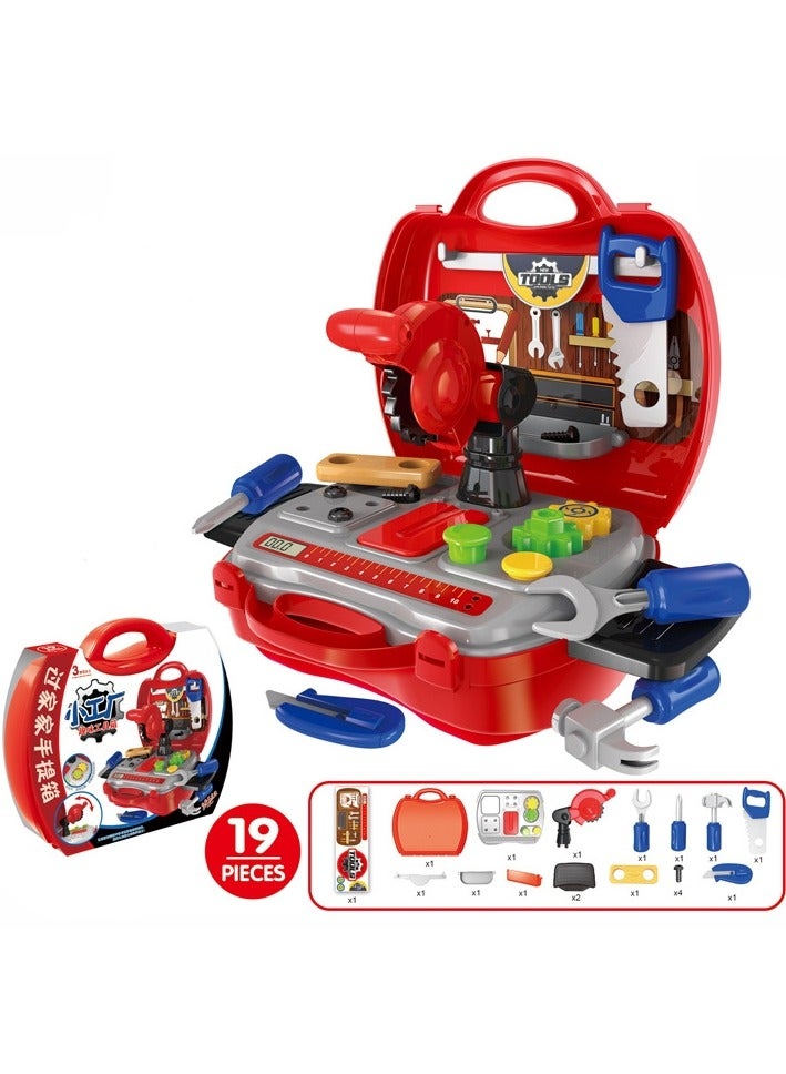 19-Piece Kids Tool Box Set Pretend Play Toddler Tool Toys Construction Toys Pretend Role Play Set for Boys Girls Kids