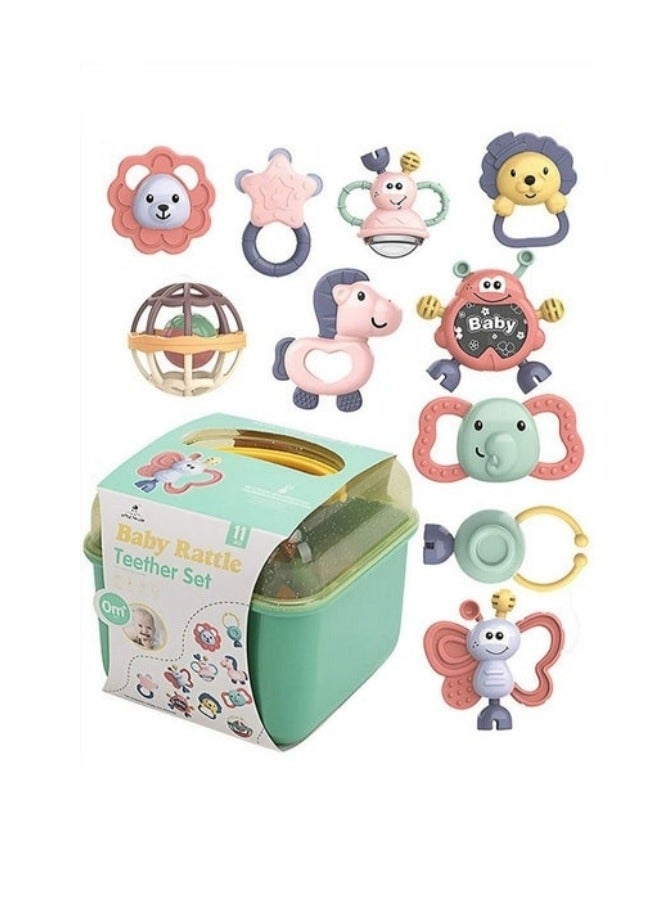 11- Piece Baby Teething Toy Set, Grip Training Sensory Toy Set, Early Education Toy Set